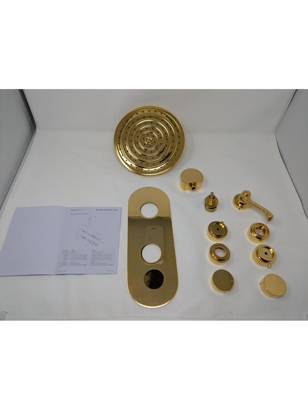 Aquabrass Shower Head Demi-Totem Wall Mount 12123 Gold-NEW